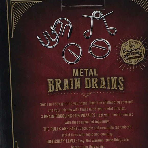 Brain Drains Metal Puzzle 3 Piece Fun - Picture 1 of 4
